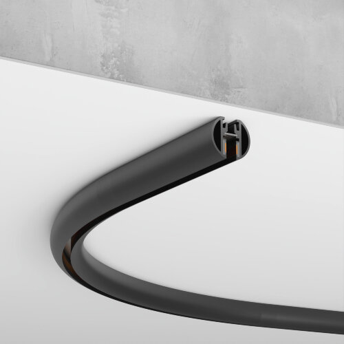 Mini Magnetic Шинопровод накладной Round черный O600 мм - фото 1