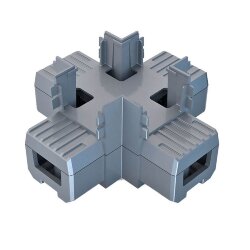 Х-образный алюминиевый соединитель профиля 7050 серый