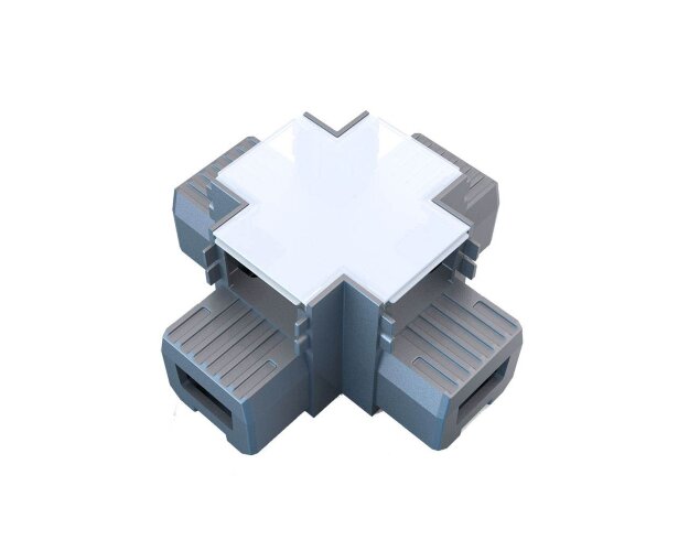 Х-образный алюминиевый соединитель профиля 7050 серый - фото 6