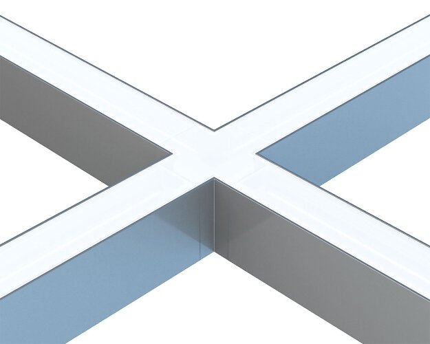 Х-образный алюминиевый соединитель профиля 7050 серый - фото 9