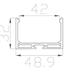 Алюминиевый профиль LC3250 174 (2000х50х32мм с рассеивателем)