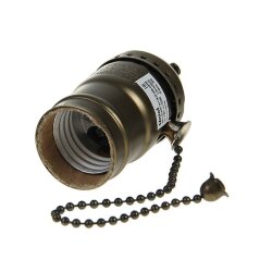 DLC-V-H01Z-E27 BRONZE Патрон декоративный, серия Vintage, Выключатель шнуровой цепочка, Материал алюминий, Цвет бронза.