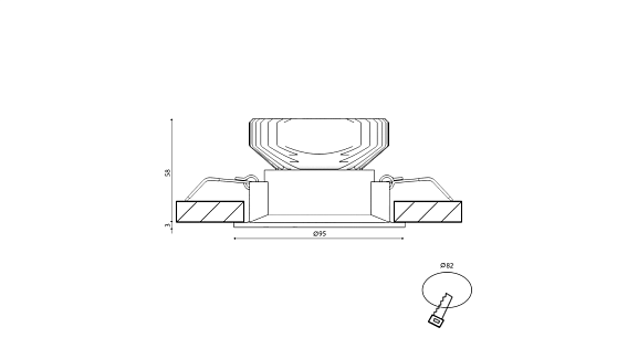 Корпус светильника потолочный встраиваемый, Белый, IP20, COMBO-44-WH. Фото 2
