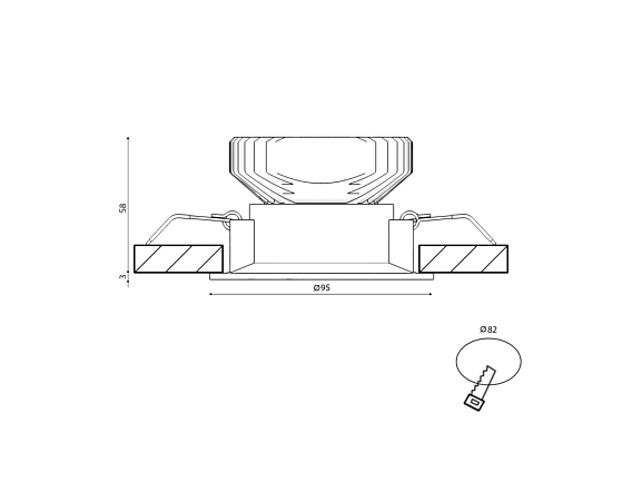 Корпус светильника потолочный встраиваемый, Белый, IP20, COMBO-44-WH. Фото 2