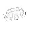 ULW-K24A 8W-4000K IP54 WHITE Светильник светодиодный влагозащищенный, Овал с решеткой, Белый свет 4000K, 600Лм, 210Х105х85 мм, Корпус белый - фото 2