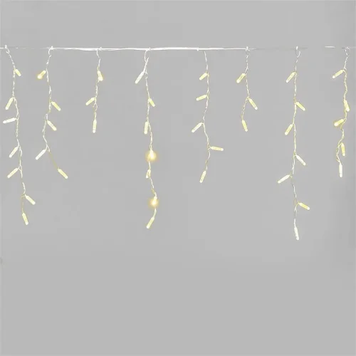 Гирлянда Бахрома с Колпачком 3,1 x 0,5 м Шампань, 120 LED, Провод Прозрачный ПВХ, IP65. Фото 1.