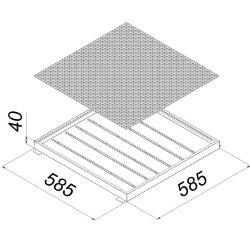 Универсальный офисный светодиодный светильник Грильято 60 Вт IP20 580x580x40 мм 6000K Призма