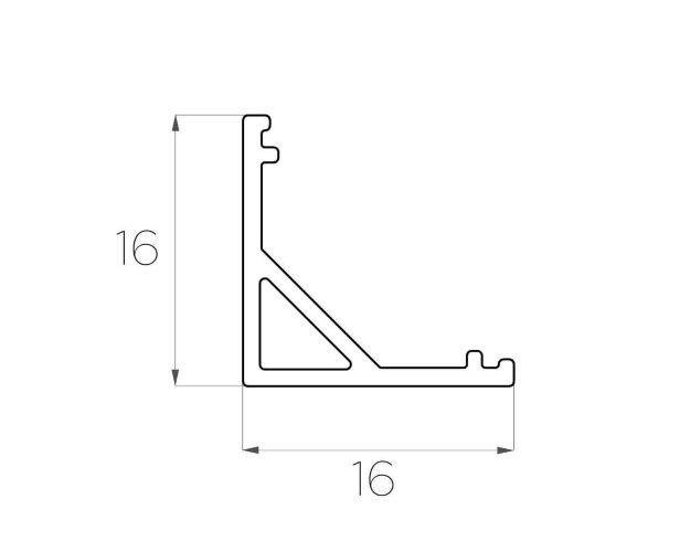 Профиль угловой алюминиевый LC-LPU-1616-2 Anod - фото 2