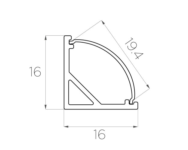 Профиль угловой алюминиевый LC-LPU-1616-2 Anod - фото 3