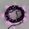 Гирлянда Нить 10м Розовая 24В, 100 LED, Провод Черный ПВХ, IP54. Фото 1.