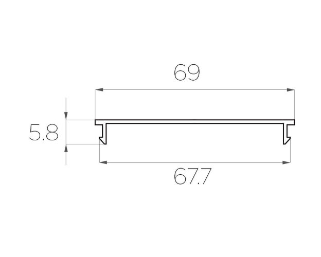 Рассеиватель поликарбонатный для профиля LC-LRM-M68-2 матовый - фото 2