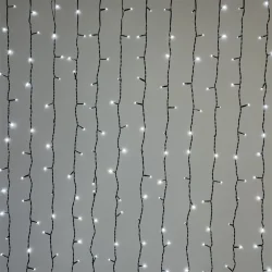 Гирлянда Занавес 2 x 2 м Белый 220В, 400 LED, Провод Черный ПВХ, IP54