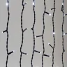 Гирлянда Занавес 2 x 2 м Белый 220В, 400 LED, Провод Черный ПВХ, IP54. Фото 3.