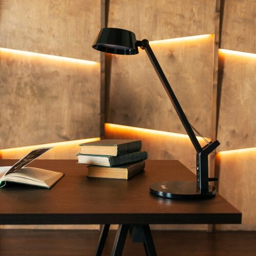 TLD-570 Black-LED-500Lm-2700-5500K-Dimmer Светильник настольный, 9W, Сенсорный выключатель, Черный, TM Uniel - фото 9