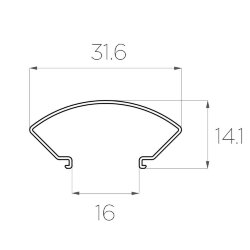 Рассеиватель поликарбонатный для профиля круглый LC-LRM-P31-2 прозрачный