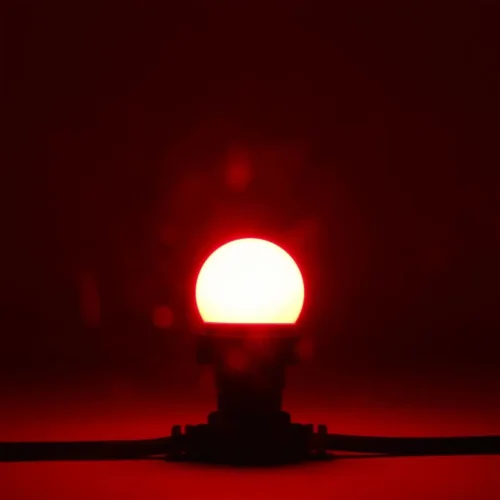 Лампа Ø45 мм для Белт-лайта 220В, Цоколь E27, 2Вт, Красная. Фото 3.