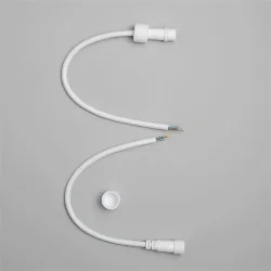 Коннектор 220В Папа-Мама 2 pin, 30см Провод Белый Каучук 2х1, IP65