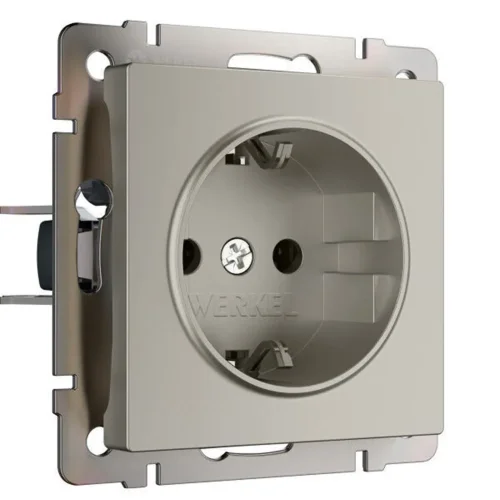 Розетка с заземлением и шторками (дымчатый) W1271104 - фото