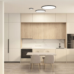 Накладной светильник THIN, IP40, 18W, 3000K/4000K/6500K, переключатель цветовой температуры на корпусе, черный, полимер, Denkirs DK6520-BK