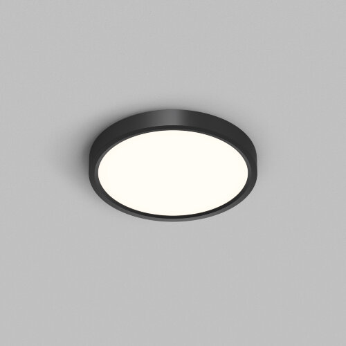 DK6520-BK Накладной светильник THIN, IP40, 18W, 3000K/4000K/6500K, переключатель цветовой температуры на корпусе, черный, полимер.