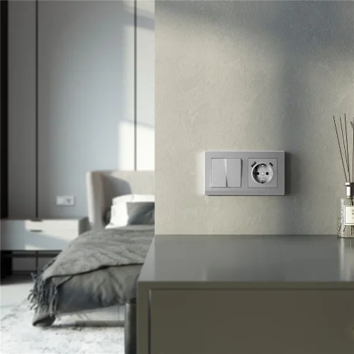 Рамка из поликарбоната на 2 поста Stark серебряный матовый W0021865 - фото 2