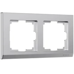 Рамка из поликарбоната на 2 поста Stark серебряный матовый W0021865