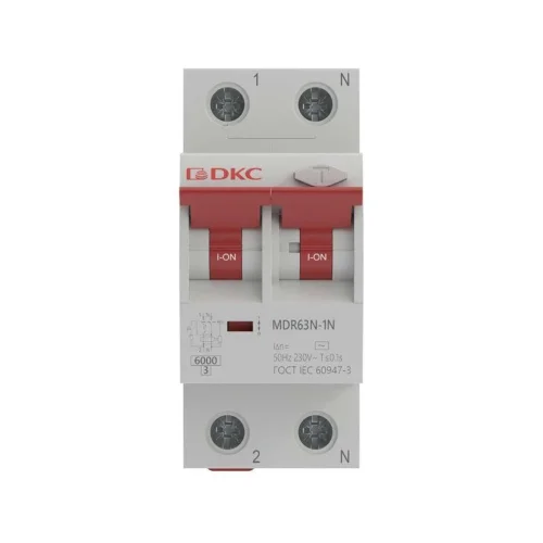 Выключатель автоматический дифференциального тока 2п (1P+N) C 32А 30мА тип A 6кА MDR63N YON MDR63N-1N2C32-A - фото 2