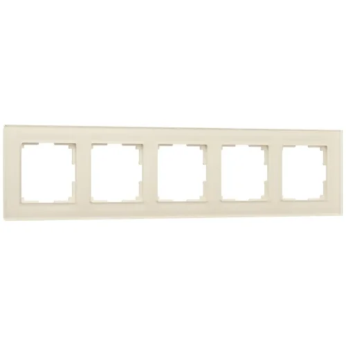 Рамка из стекла на 5 постов Favorit молочный W0051141 - фото