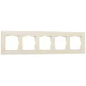 Рамка из стекла на 5 постов Favorit молочный W0051141 - фото