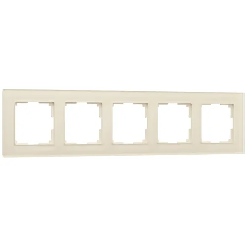 Рамка из стекла на 5 постов Favorit молочный W0051141 - фото