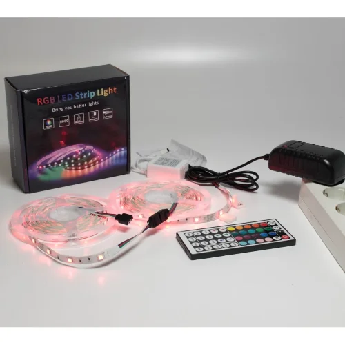 Набор светодиодной ленты 10XRGB30-A04 X14 (12V, RGB 30led/m 2x5m, IR, адаптер 220V, IP20) - фото II