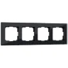 Рамка из стекла на 4 поста Favorit черный W0041108 - фото
