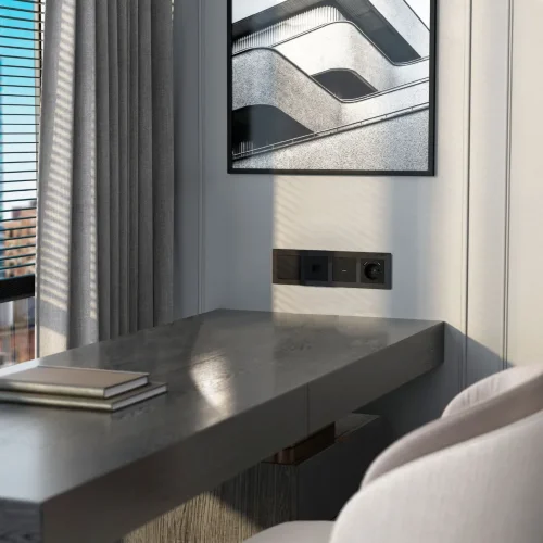 Рамка из стекла на 4 поста Favorit черный W0041108 - фото 2