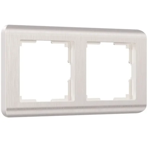 Рамка из поликарбоната на 2 поста Stream перламутровый W0022113 - фото