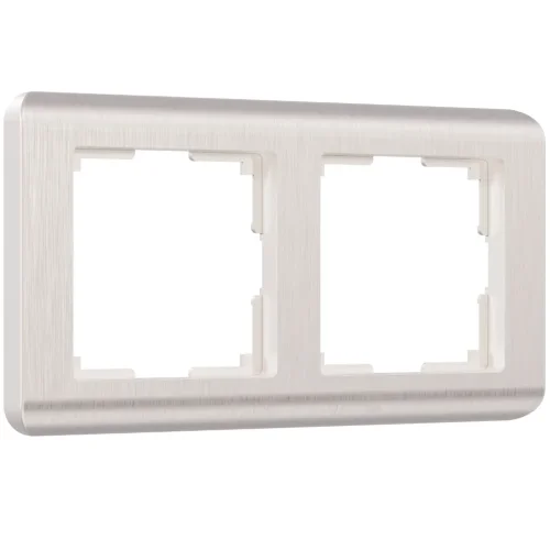 Рамка из поликарбоната на 2 поста Stream перламутровый W0022113 - фото