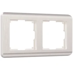 Рамка из поликарбоната на 2 поста Stream перламутровый W0022113