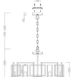 Подвесной светильник Bowi E14х6 (Золото)