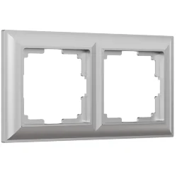 Рамка из поликарбоната на 2 поста Fiore серебряный W0022206