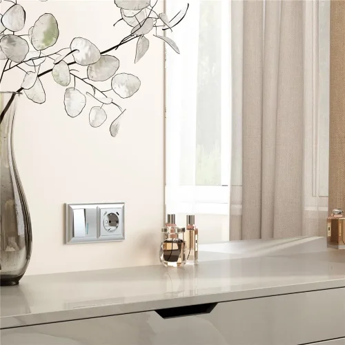 Рамка из поликарбоната на 2 поста Fiore серебряный W0022206 - фото 2