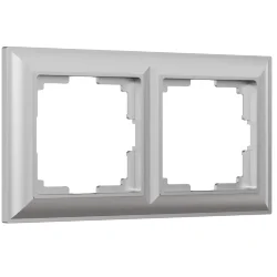 Рамка из поликарбоната на 2 поста Fiore серебряный W0022206