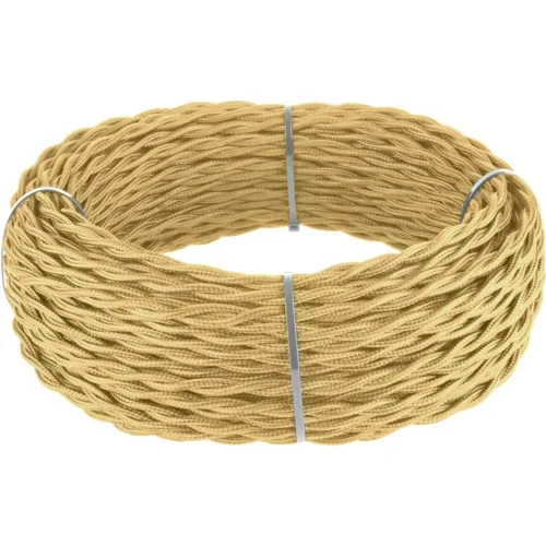 Ретро кабель витой 3х1,5 золотой песок 20 м (под заказ) W6453247 - фото