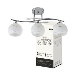 Светильник потолочный линейный под лампу AURA PERLA-3E27-LWC 3хЕ27 матовый плафон, хром IN HOME