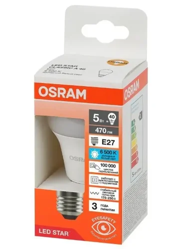 Лампа светодиодная LS 15W/6500K (=150W) E27 | LED Star 3Y | Груша | - OSRAM. Фото