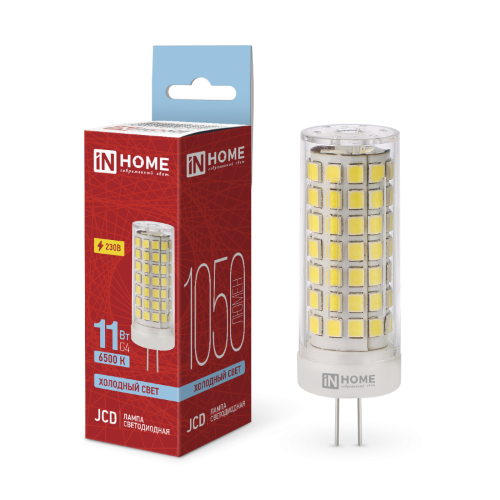 Лампа светодиодная LED-JCD 11Вт 230В G4 6500К 1050Лм IN HOME - Фото