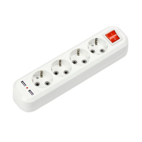 Колодка УЗВ-4USB-GRAND четырехместная с выключателем и заземлением, 2хUSB 5340 IN HOME - Фото 2