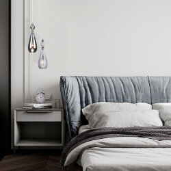 Подвесной светильник со стеклянным плафоном 50202/1 дымчатый (051705)