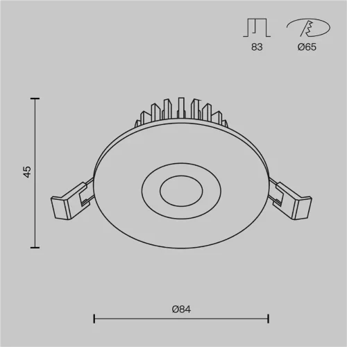Встраиваемый светильник Zen 4000K 1x7Вт 75° (Белый) - фото 2