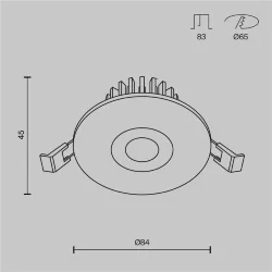Встраиваемый светильник Zen 4000K 1x7Вт 75° (Белый)