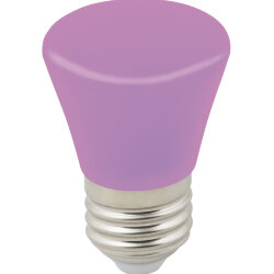 LED-D45-1W-PURPLE-E27-FR-С BELL Лампа декоративная светодиодная, Форма Колокольчик, матовая, Цвет фиолетовый, Картон.