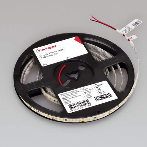 Светодиодная лента UL-A168-10mm 24V Warm3000 (17 W/m, IP20, 5m) (Arlight, 7 лет) - фото 2